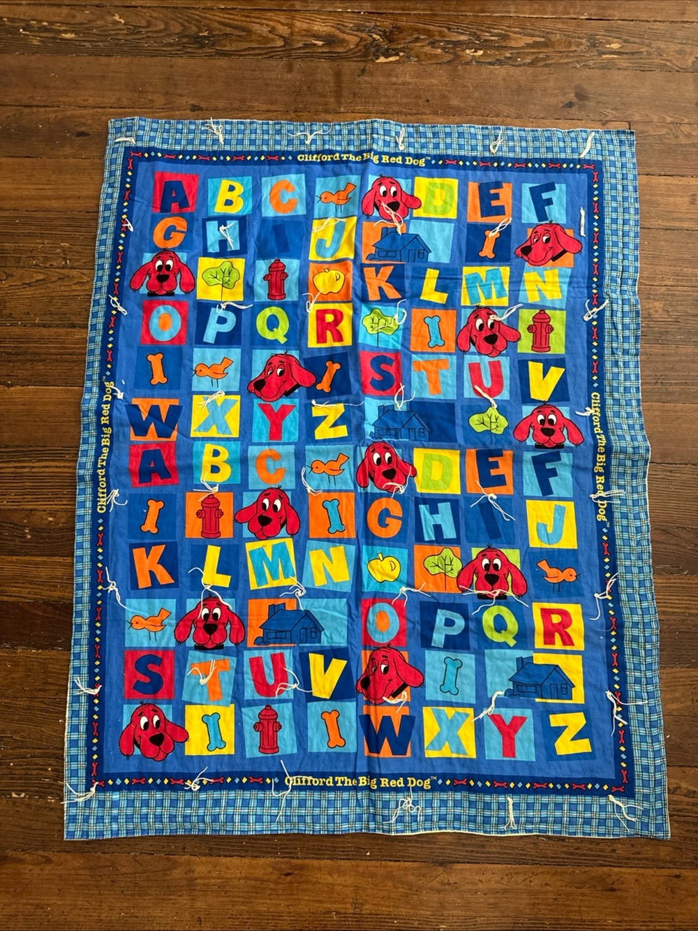 Clifford The Big Red Dog Alphabet Quilt Handmade Baby Toddler Cotton 32x40